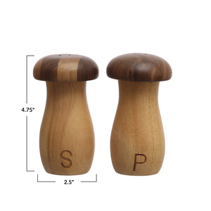 Mushroom Wood Salt & Pepper Set