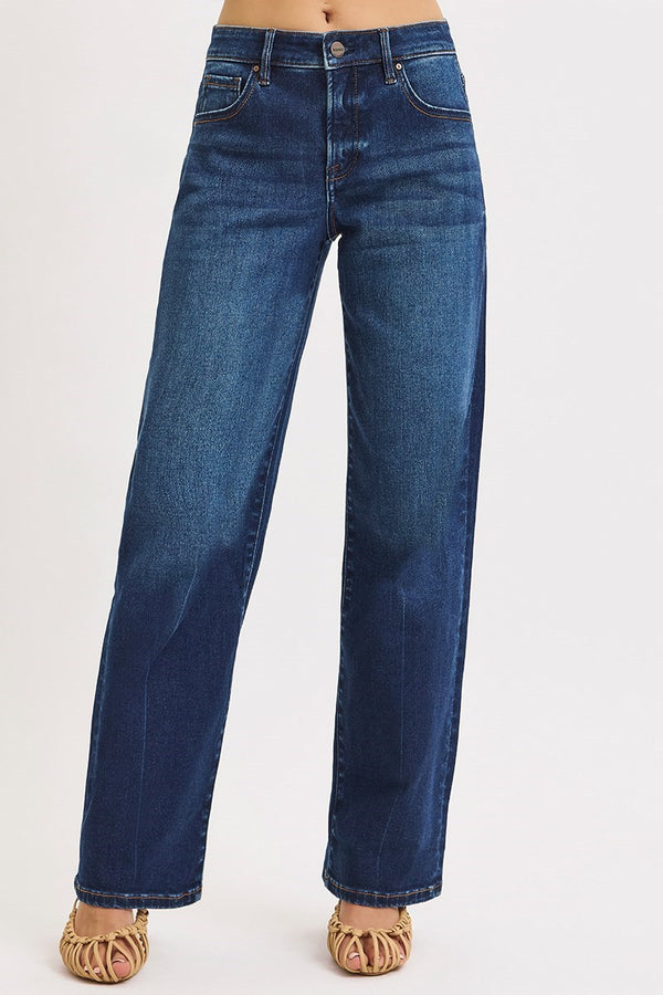Athens Mid Rise Wide Baggy Jeans
