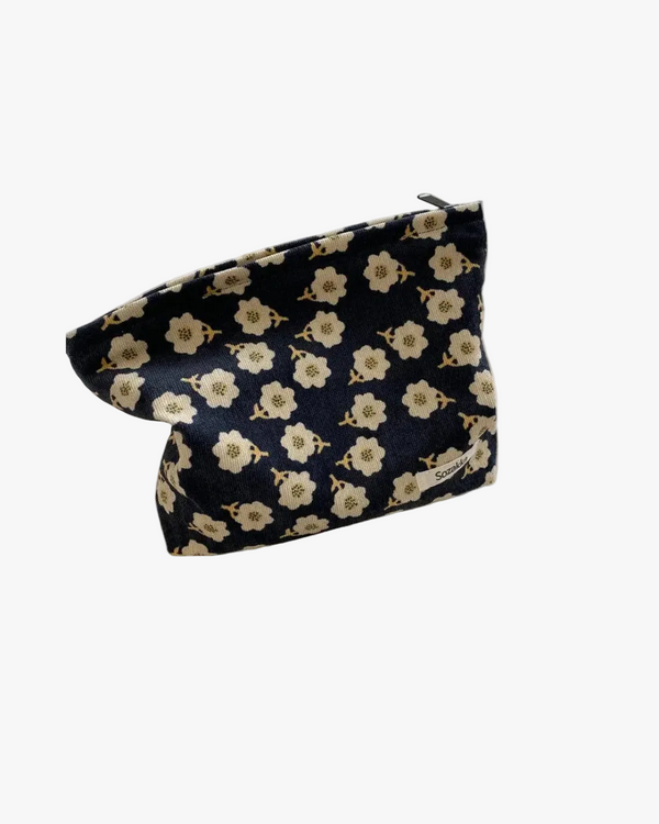 Corduroy Flower Jacquard Simple Make Up Bag