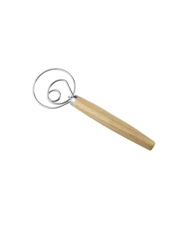 Dough Whisk Wooden Handle
