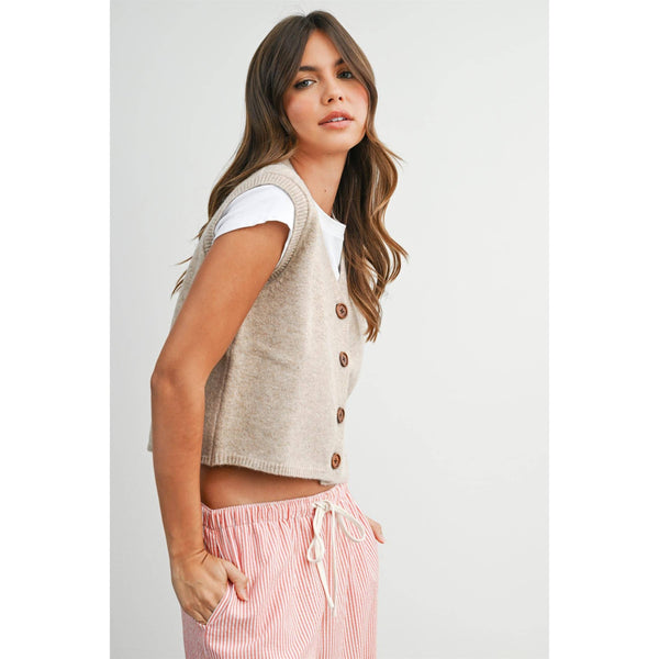 Kelsi Button-Up Sleeveless Vest