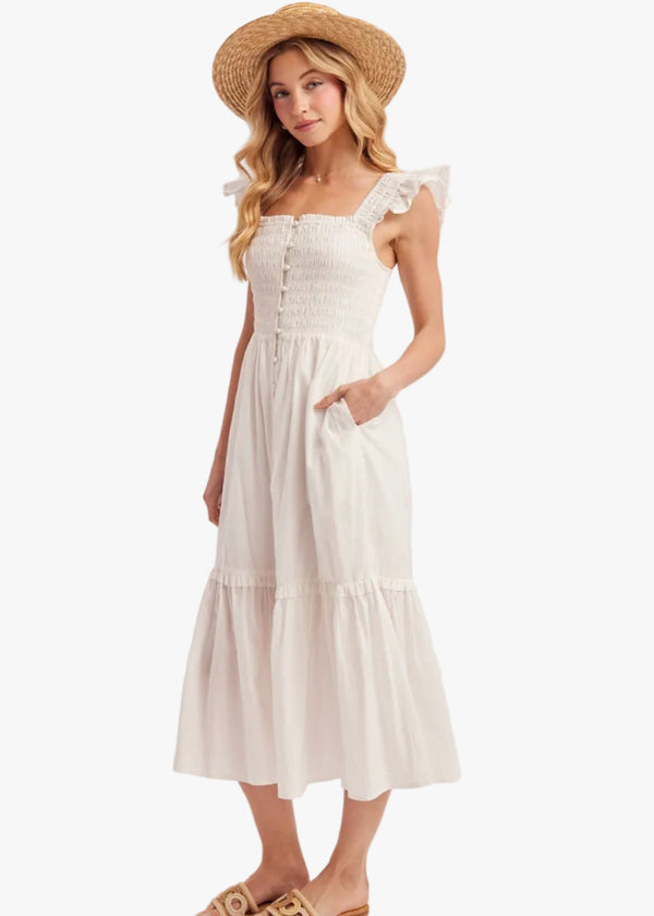 Eloah Smocked Midi Dress