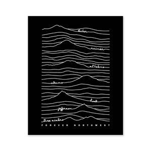 Cascade Mountain Range Print | Black