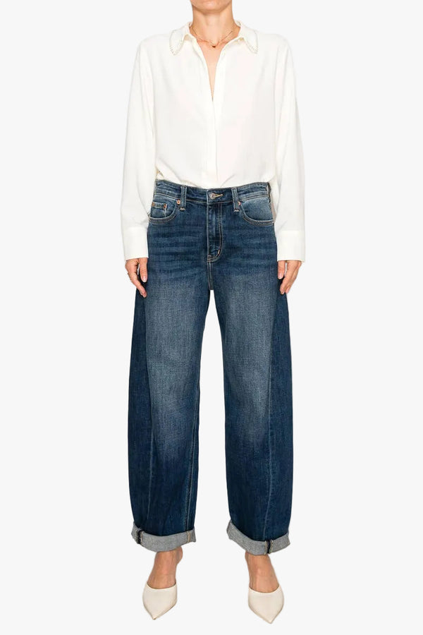 Georgia High Rise Barrel Jean