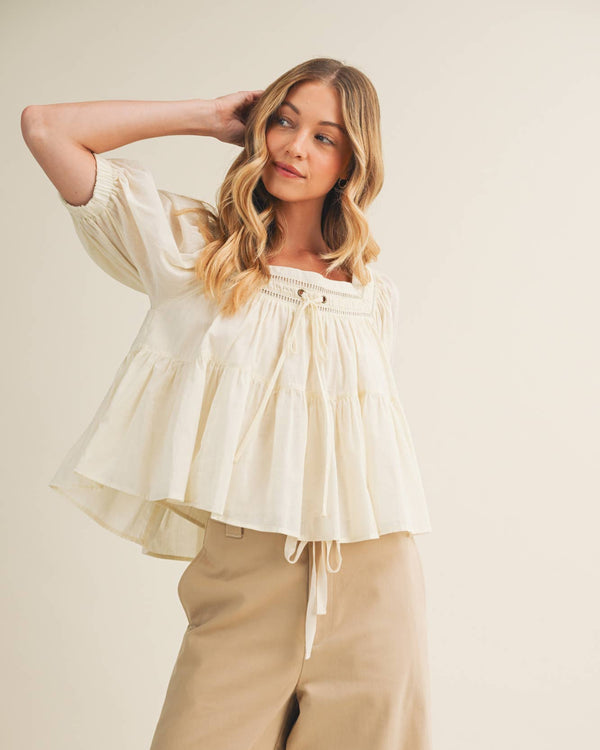 Lacey Inset Tiered Blouse