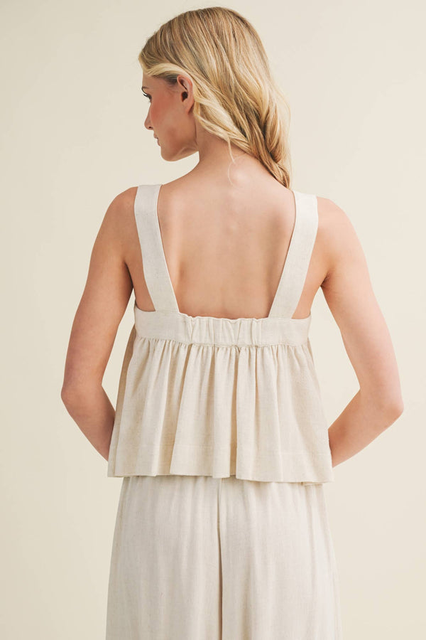 Architectural Bow Gathered Square Top