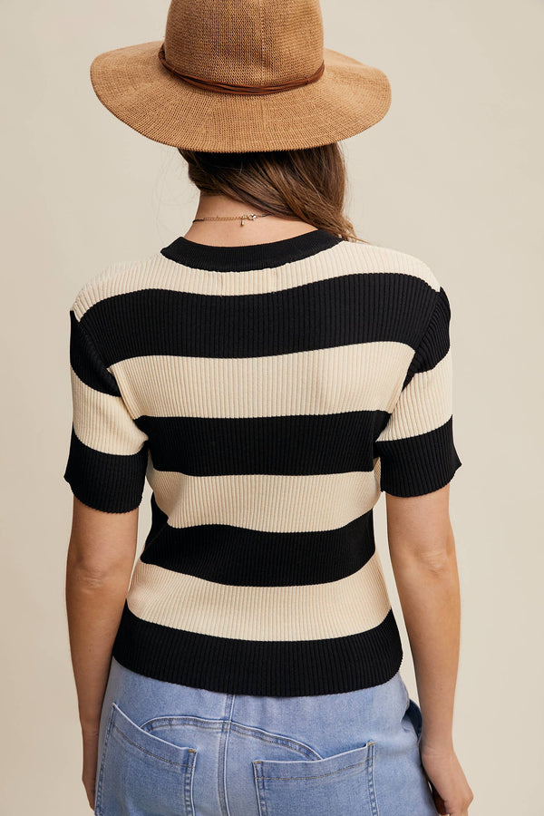 Tyra Ribbed Light Knit Sweater Top