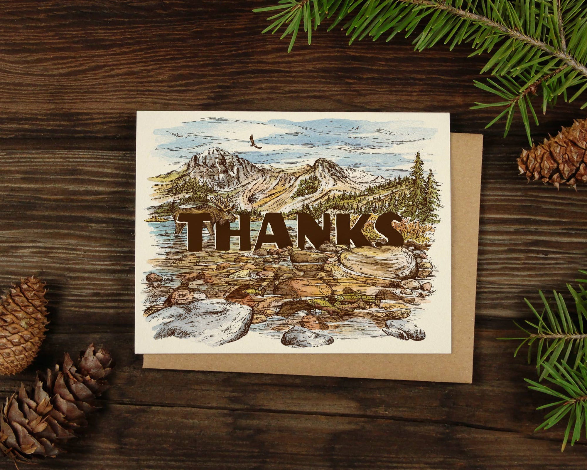 Alpine Lake Thanks Card