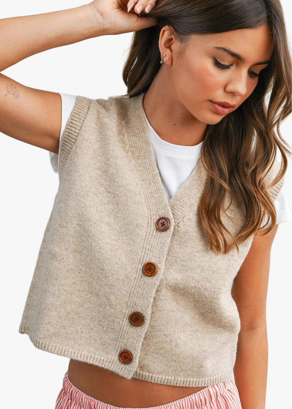 Kelsi Button-Up Sleeveless Vest