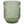 A round green-colored embossed drinking glass with floral patterns.